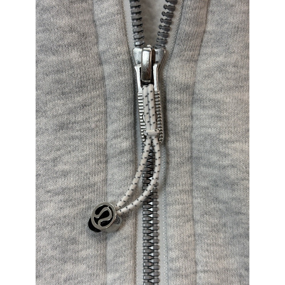 Lululemon Scuba Hoodie Women Size 4 Heather Gray Full Zip Jacket Thumbholes - Picture 5 of 16